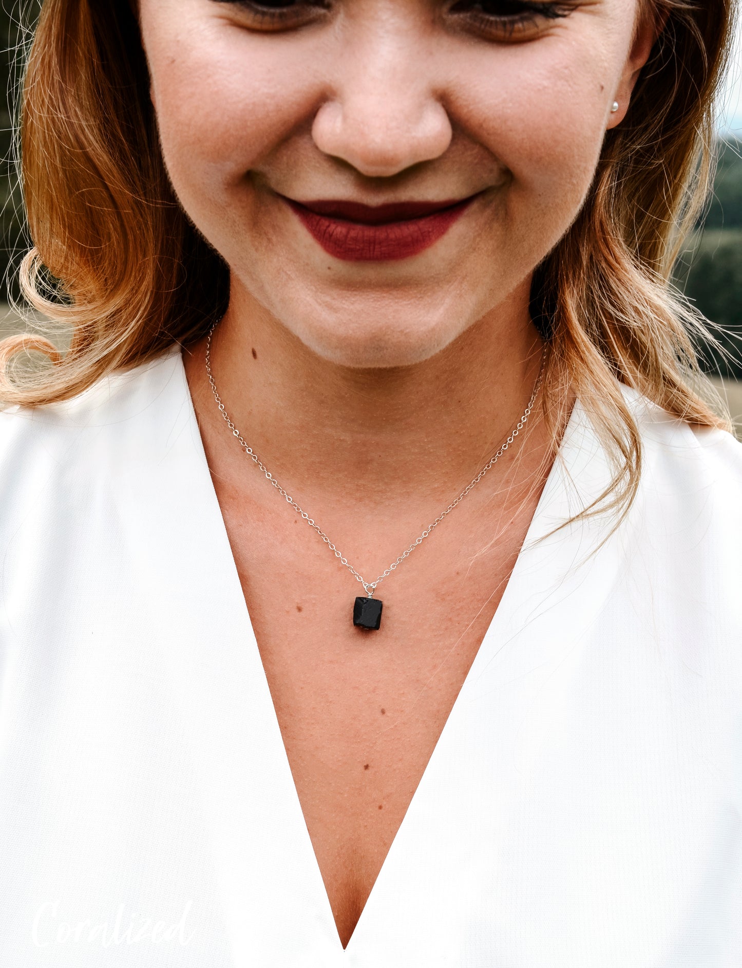 Raw Black Tourmaline Pendant