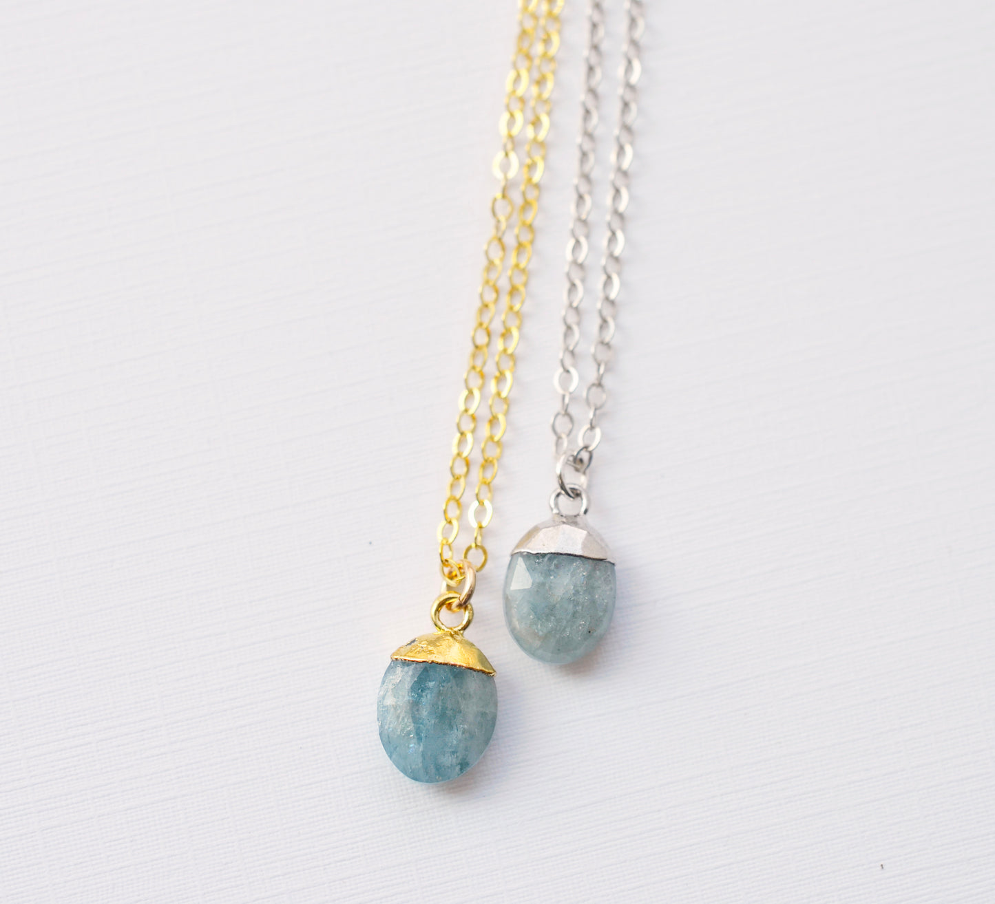 Aquamarine Necklace, Crystal Aquamarine Pendant, Blue Stone Necklace, Something Blue, Blue Bridesmaid Jewelry, Sterling Silver, Gold