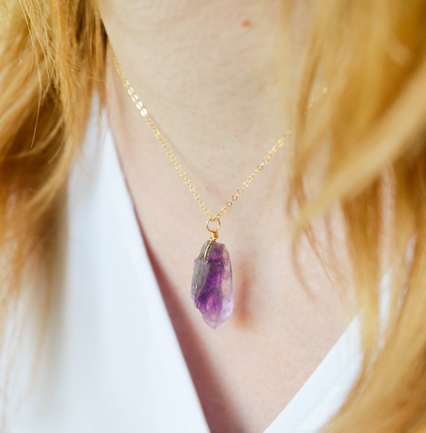 Raw Amethyst Pendant