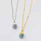 Two delicate aquamarine crystal necklaces with sterling silver or 14k gold filled minimalist chains.