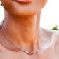 Rainbow Crystal Chakra Necklace, Handmade by GEMNIA. Modeled chakra pendant on gold or silver chain. 