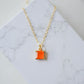 Minimalist Carnelian Square Necklace