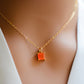 Minimalist Carnelian Square Necklace