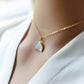 Milky White Quartz Druzy Crescent Necklace in 14k Gold Filled