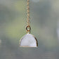 Milky White Quartz Druzy Crescent Necklace in 14k Gold Filled