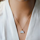 Milky White Quartz Druzy Crescent Necklace in 14k Gold Filled