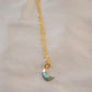 Labradorite Crescent Moon Necklace, Gold or Sterling Silver