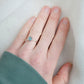 Modeled image of one labradorite raw ring in sterling silver. 