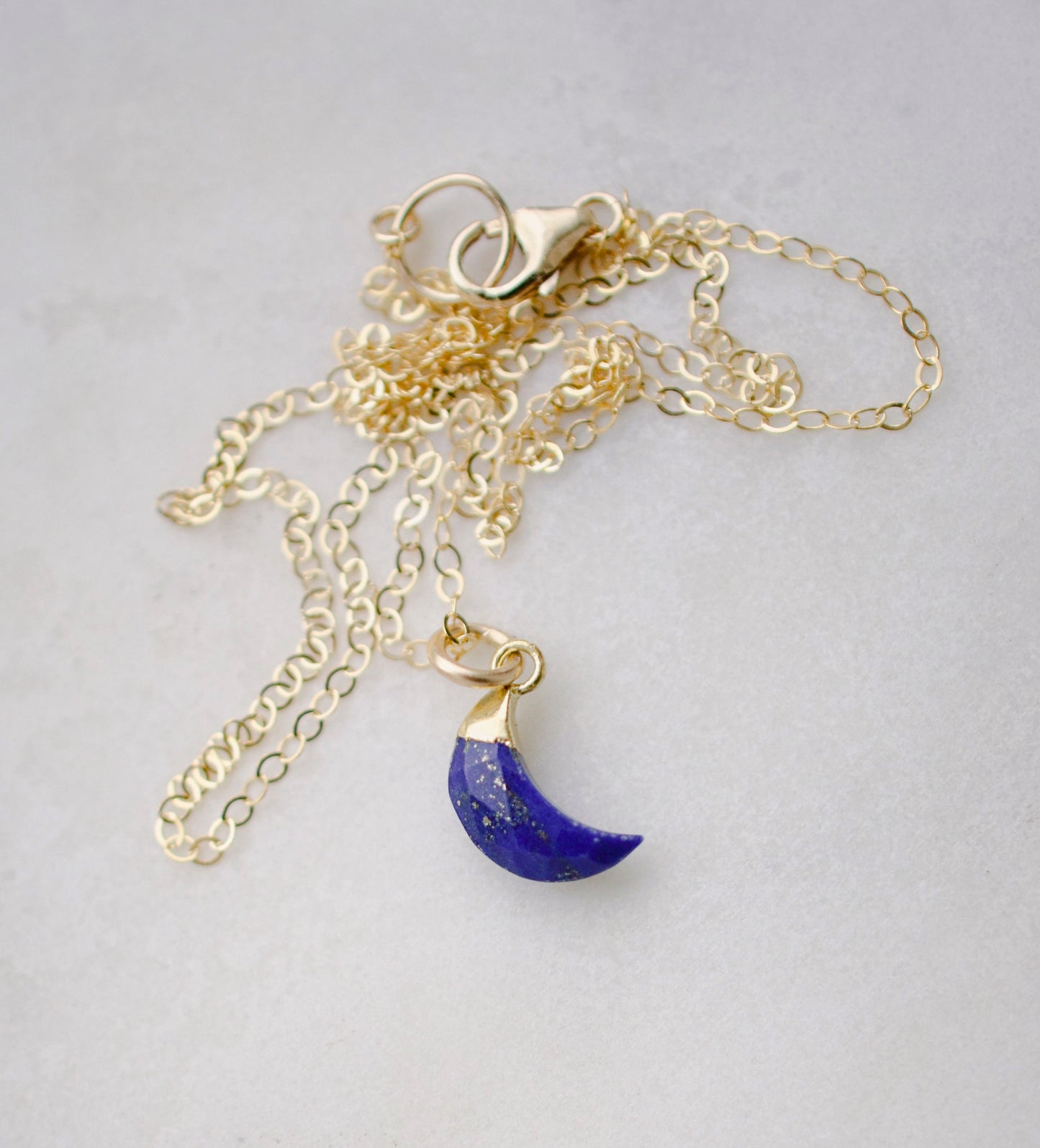 Lapis Lazuli Crescent Moon Necklace