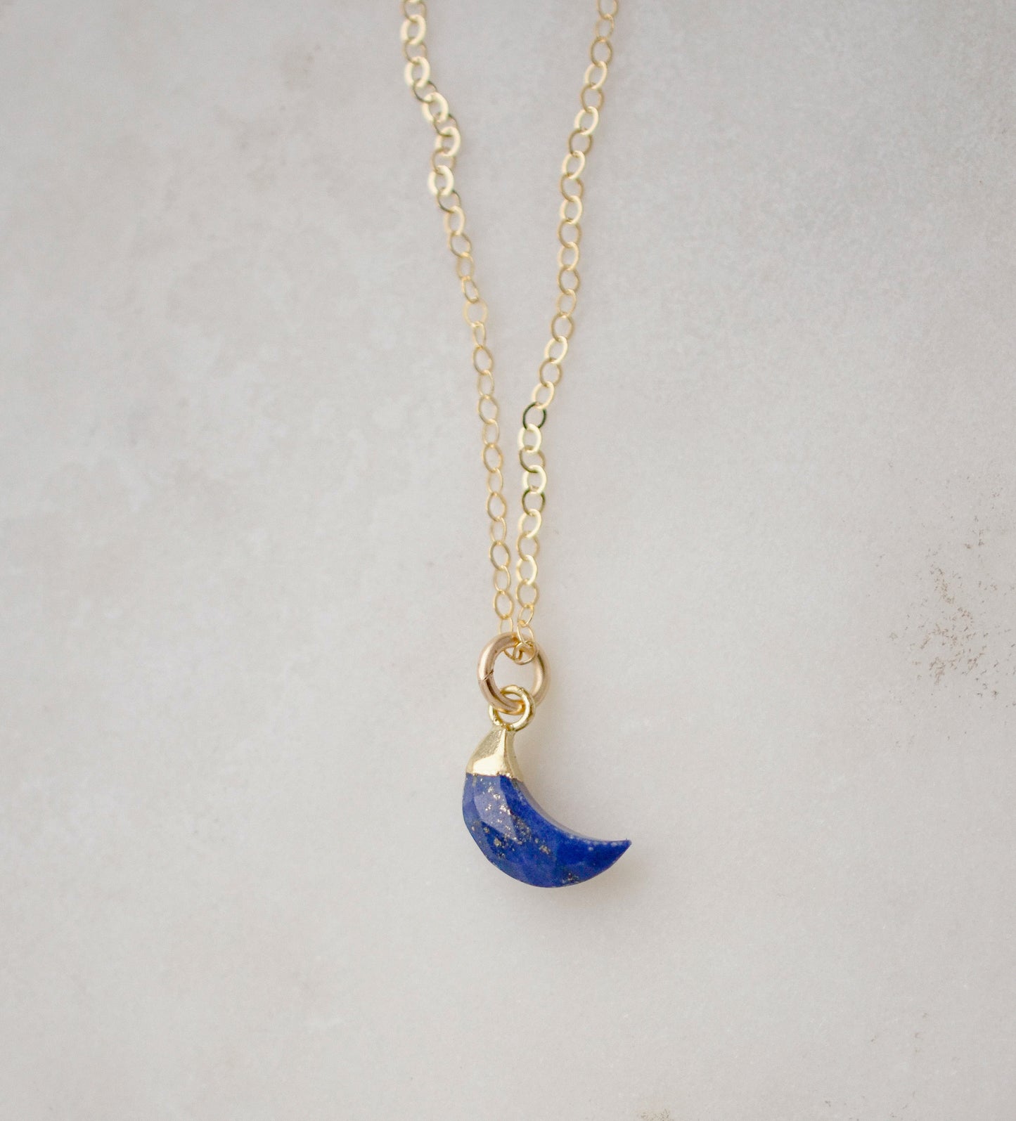 Lapis Lazuli Crescent Moon Necklace