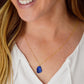 Natural Lapis Lazuli Slice Pendant Necklace