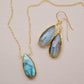 Labradorite Teardrop Necklace, Genuine labradorite bezeled in gold and suspended from a gold chain. Handmade by GEMNIA.