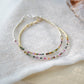 Gold and silver style of the multi-color tourmaline beaded bracelet.