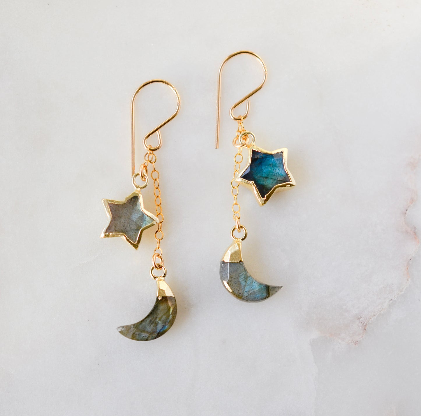 Asteria Earrings: Labradorite