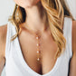 Long White Freshwater Pearl Y Necklace, Gold Filled or Sterling Silver