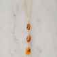 Triple Raw Carnelian Crystal Necklace