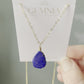 Natural Lapis Lazuli Slice Pendant Necklace