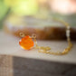 Orange Carnelian Necklace in Sterling Silver or Gold Filled, teardrop shape