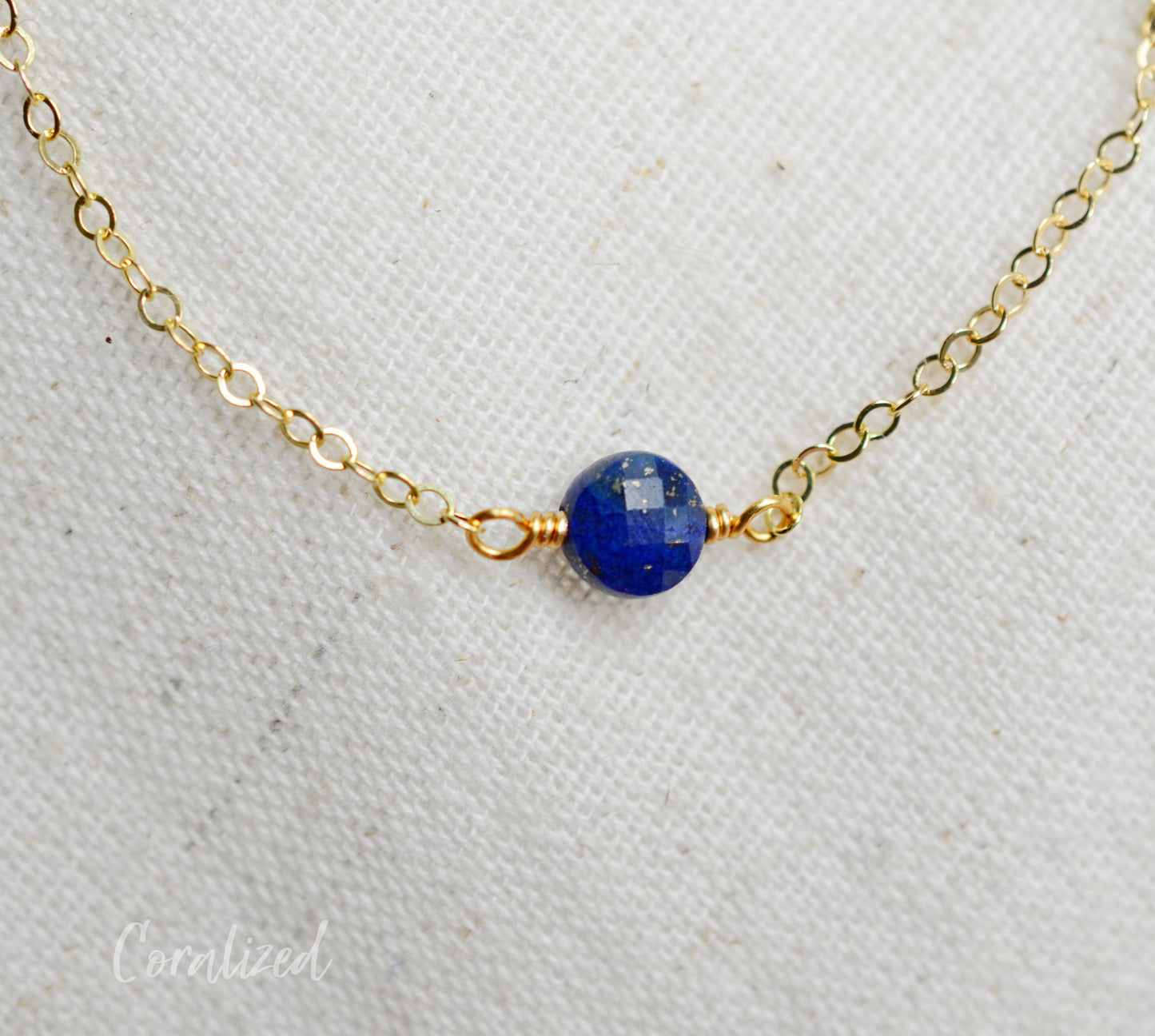 Small Lapis Lazuli Coin Bracelet