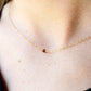 Tiny Minimalist Red Garnet Necklace