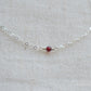 Tiny Minimalist Red Garnet Necklace