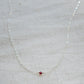 Tiny Minimalist Red Garnet Necklace