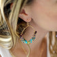 Multi Color Gemstone Hoop Earrings