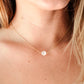 Natural Minimalist Selenite Round Necklace on Sterling Silver or Gold Filled Chain