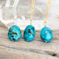 Genuine Turquoise Necklace, Natural Chunky Turquoise Pendant, December Birthstone, Sterling Silver or Gold Filled