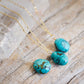 Genuine Turquoise Necklace, Natural Chunky Turquoise Pendant, December Birthstone, Sterling Silver or Gold Filled