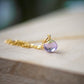 Tiny Minimalist Amethyst Drop Necklace, 14k Gold Filled