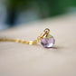 Tiny Minimalist Amethyst Drop Necklace, 14k Gold Filled