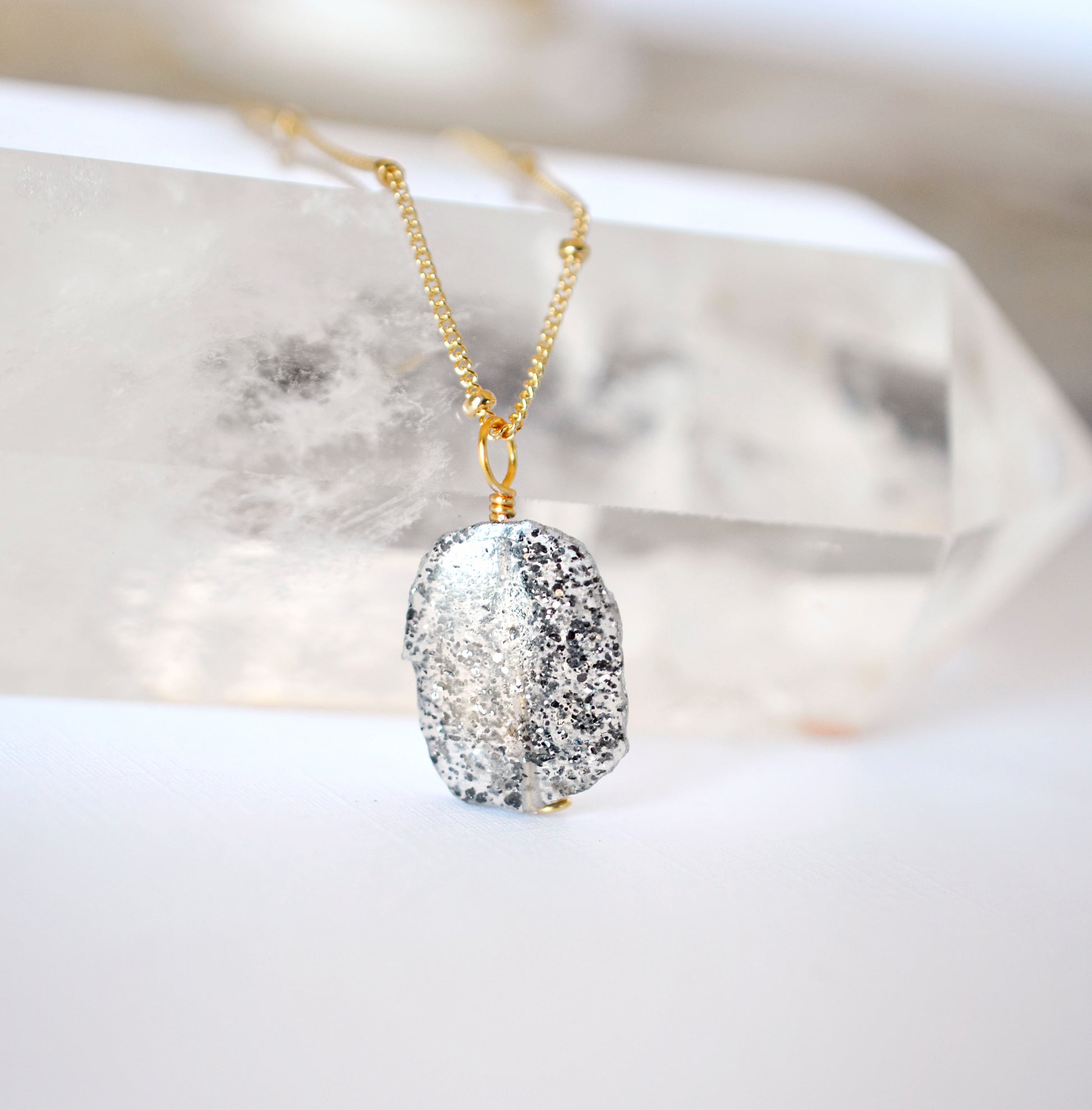 black sunstone necklace, sunstone pendant, jewelry, black gemstone, crystal, raw rough, gold, sterling silver