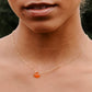 Orange Carnelian Necklace in Sterling Silver or Gold Filled, teardrop shape