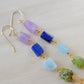 chakra earrings, gemstone chakra, rainbow jewelry, pride earrings, gold, silver