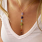 Raw Crystal Chakra Necklace, Rainbow Pendant