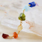 Raw Crystal Chakra Necklace, Rainbow Pendant