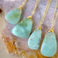 Green Chrysoprase Organic Pendant Necklace in Sterling Silver or 14k Gold Filled