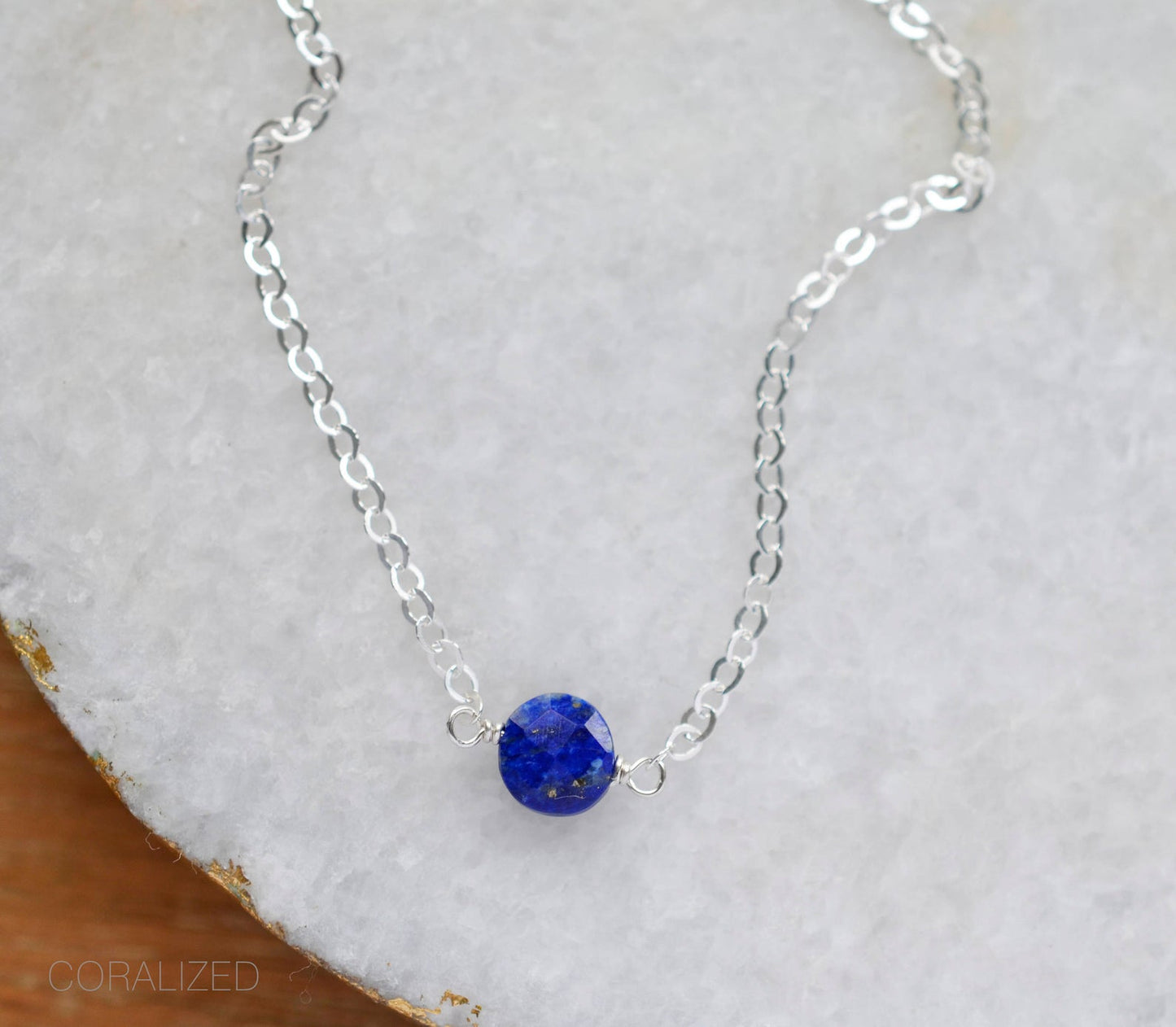 Small Lapis Lazuli Coin Bracelet