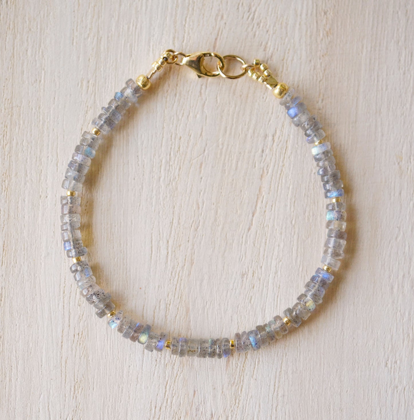 Natural Beaded Labradorite Bracelet, sterling silver, 14k gold filled, clasp