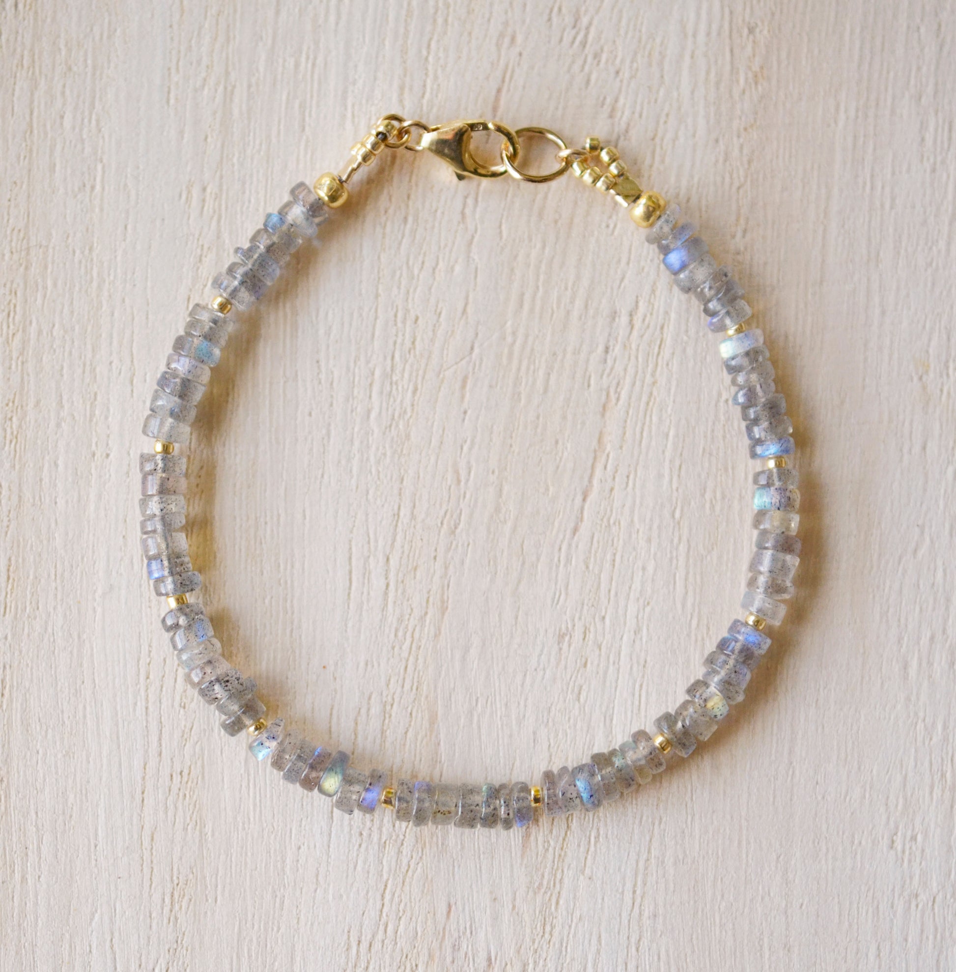 Natural Beaded Labradorite Bracelet, sterling silver, 14k gold filled, clasp