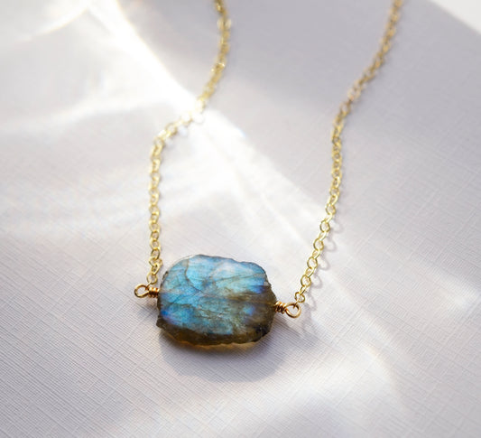 Labradorite Slice Necklace