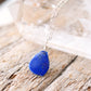 Natural Lapis Lazuli Slice Pendant Necklace