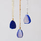 Natural Lapis Lazuli Slice Pendant Necklace