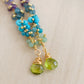 Multi Color Gemstone Long Bar Earrings, tanzanite, amethyst, topaz, turquoise, apatite, aventurine, peridot