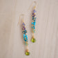 Multi Color Gemstone Long Bar Earrings, tanzanite, amethyst, topaz, turquoise, apatite, aventurine, peridot