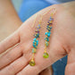 Multi Color Gemstone Long Bar Earrings, tanzanite, amethyst, topaz, turquoise, apatite, aventurine, peridot