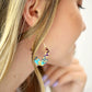 Multi Color Gemstone Hoop Earrings