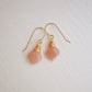 Peach Sunstone Wire Wrapped Earrings