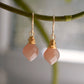 Peach Sunstone Wire Wrapped Earrings